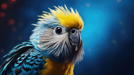 Budgerigar, on a colorful backgroundの素材