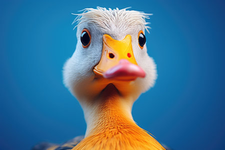 duck on colorful plain backgroundの素材