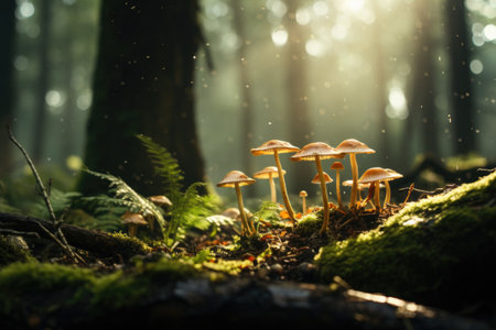 Mushrooms in the forest.の素材