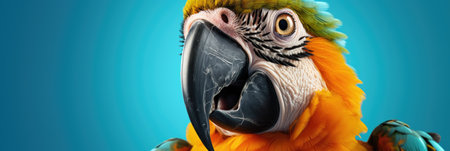 Portrait of a cute and colored parrot.の素材