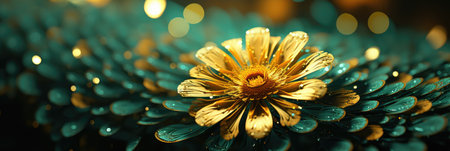 Macro of green flower petals for greetings background.の素材