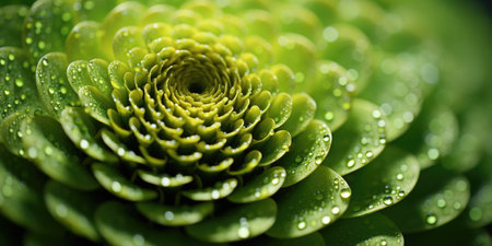 Green light fractal flower, digital artwork graphic.の素材