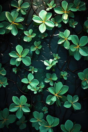background Leaf green / nature background,Leaf green juicy color, shamrock plant Leaf cover.の素材