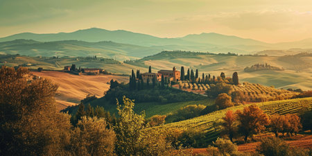 tuscany countryside landscapes in tuscany.の素材