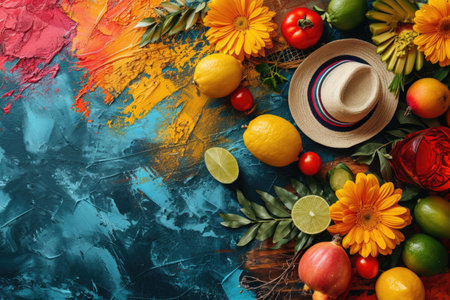 Composition for Cinco de Mayo concept, top view.の素材