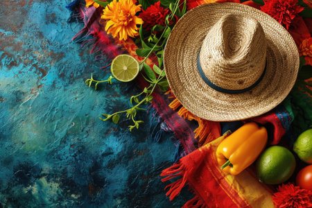Composition for Cinco de Mayo concept, top view.の素材
