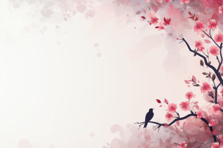 fresh spring floral background in pastel styleの素材