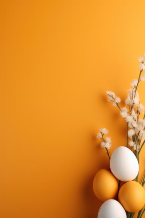 Happy Easter concept with fresh eggsの素材