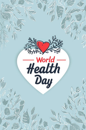 The word "World Health Day" is a health-focused conceptの素材