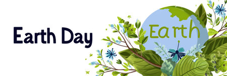 Earth Day, greeting, celebration. Eco friendly concept.の素材