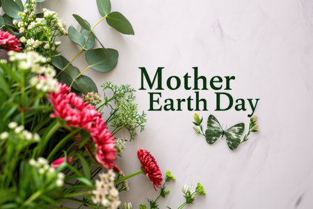 Cute background for Mother Earth Day.の素材