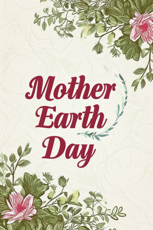 International Mother Earth Day. Template poster, banner, postcard.の素材