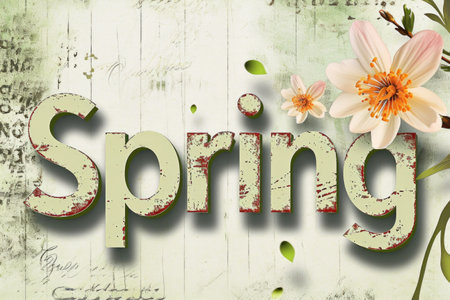 A spring text letter bannerの素材