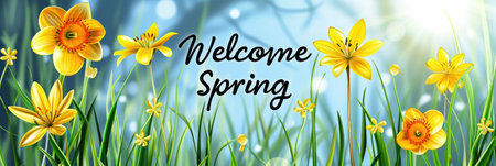 "Welcome Spring" Positive lifestyle concept.の素材