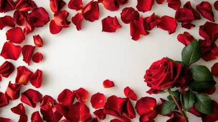 Invitation to Create - Framed by Red Rose Petals, Valentine's Day Conceptの素材