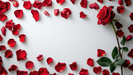 Invitation to Create - Framed by Red Rose Petals, Valentine's Day Conceptの素材