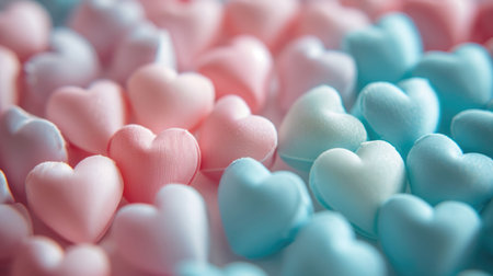 Soft Pastel Hearts Array - Creamy Matte Finish Creating Gentle Ambiance, Valentine's Day Conceptの素材