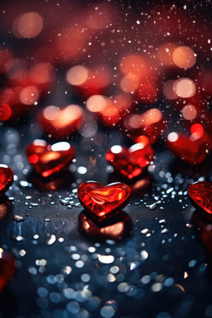 Golden Hour Heart in Knitted Gloves: Tender Holding of Orange Heart - Valentine's Day Conceptの素材