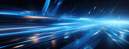 a futuristic blue light background, in the style of intersecting planes, blurred, technological designの素材