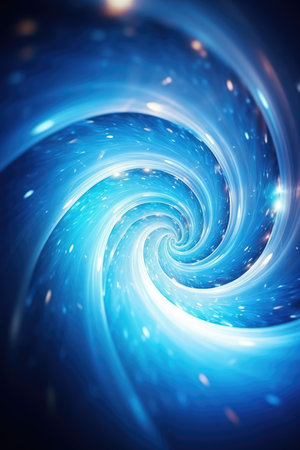blue abstract swirl rotating with light background, in the style of grid-based, dotted, long exposure, illuminated interiorsの素材