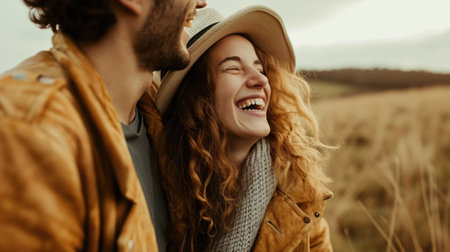 modern couple with happiness having fun and hugging for summerの素材