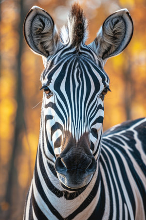 Detailed Zebra Head and Neck: Stripes and Gentle Alertness in Focusの素材