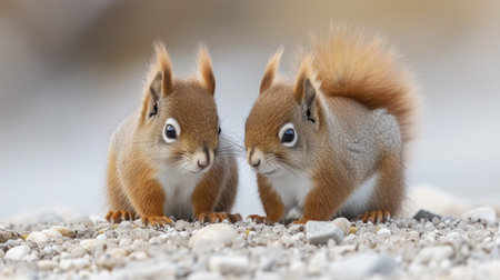 Red Squirrels Dancing Through the Forests of Greece, A Symphony of Nature.の素材