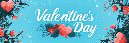 Valentines Day typography poster with calligraphy textの素材