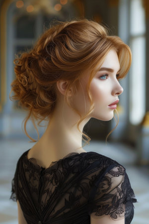 Elegant luxury women's hairstyleの素材