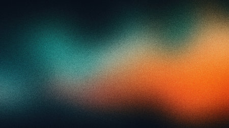 Energetic Orange and Teal Gradient Wave: Textured Movement for Music Album Coverの素材