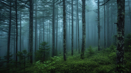 The fog-shrouded treesの素材