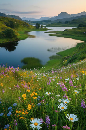 Tranquil Lake at Sunsetの素材