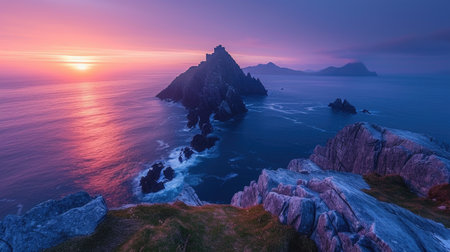 Sunset on the coastの素材