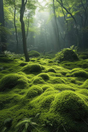 Mystical Forest with Sun Raysの素材