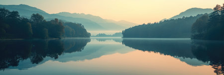 Tranquil Dawn at the Forest Lakeの素材