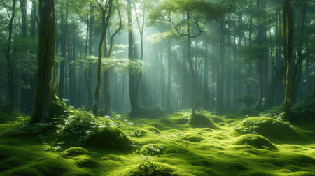 Mystical Forest with Sun Raysの素材