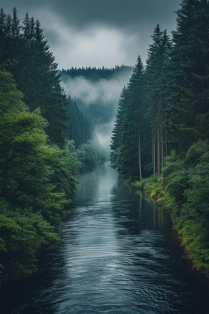 Forest River at Duskの素材
