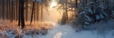 Golden Sunrise Over a Winter Wonderland Trailの素材