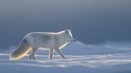 Arctic Fox in its Snowy Habitatの素材
