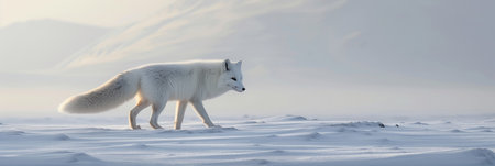 Arctic Fox in its Snowy Habitatの素材