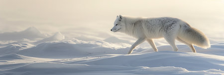 Arctic Fox in its Snowy Habitatの素材