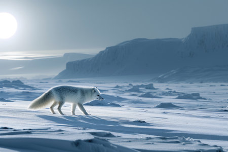 Arctic Fox in its Snowy Habitatの素材