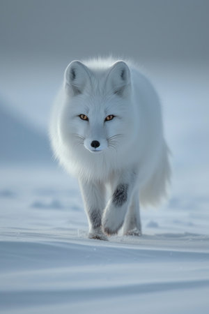 Arctic Fox in its Snowy Habitatの素材