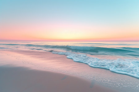 Pastel Sunrise Over Tranquil Watersの素材