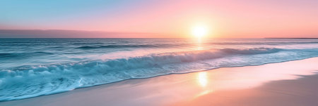 Pastel Sunrise Over Tranquil Watersの素材