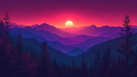 Stylized Mountain Silhouettesの素材