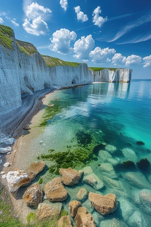 Emerald Seas and White Cliffs Landscapeの素材