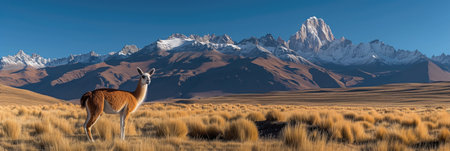 Quiet pastures and llamas on mountaintopsの素材