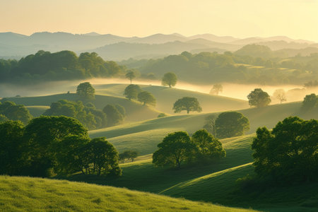 Misty Countryside Morningの素材