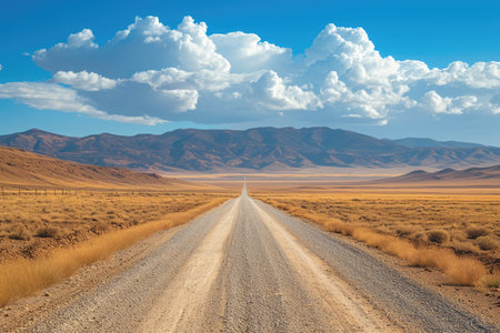 Desert Road to the Mountain Rangeの素材